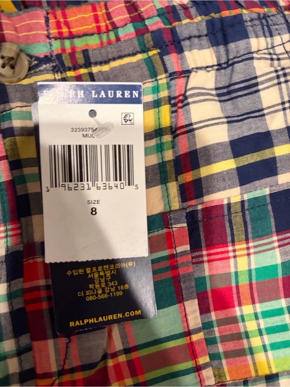 Ralph Lauren Multicolor Madras Patchwork Flat Front Shorts